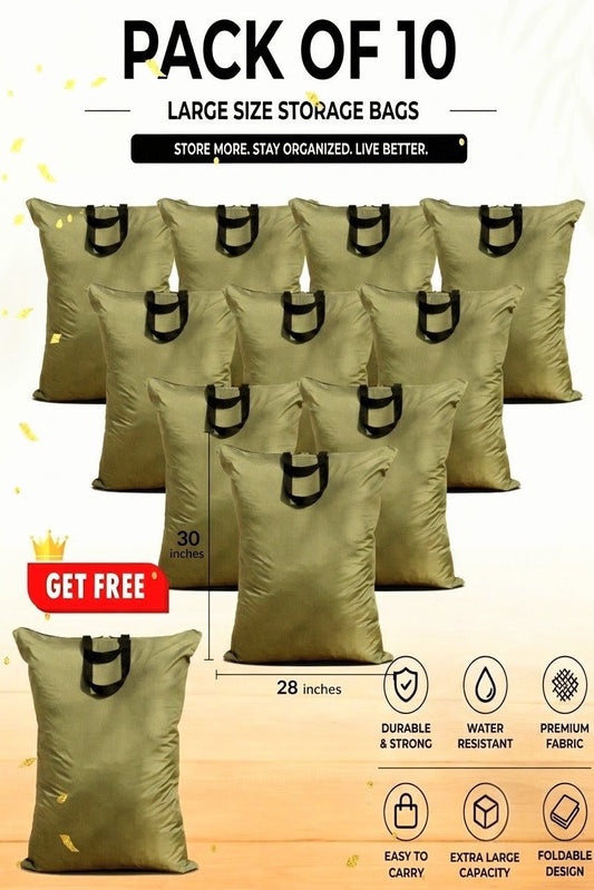 Pack of 11 Storage Bags-size 30 inches height and 28 inches width