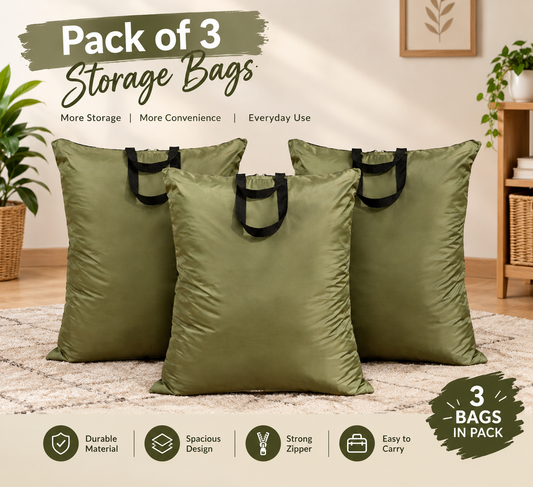 Pack of 3 Storage Bags-size 40 inches height and 29 inches width